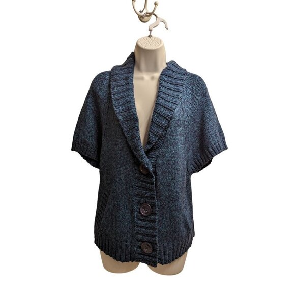 Old Navy Blue Cardigan Sweater Short Sleeve Button up Women's Size S - Picture 1 of 6